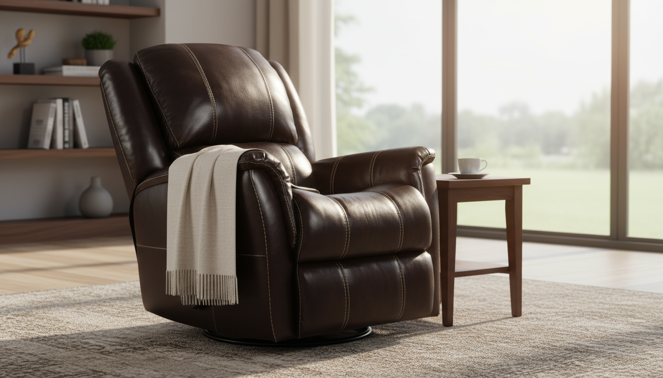 Mercury Swivel Recliner Walnut