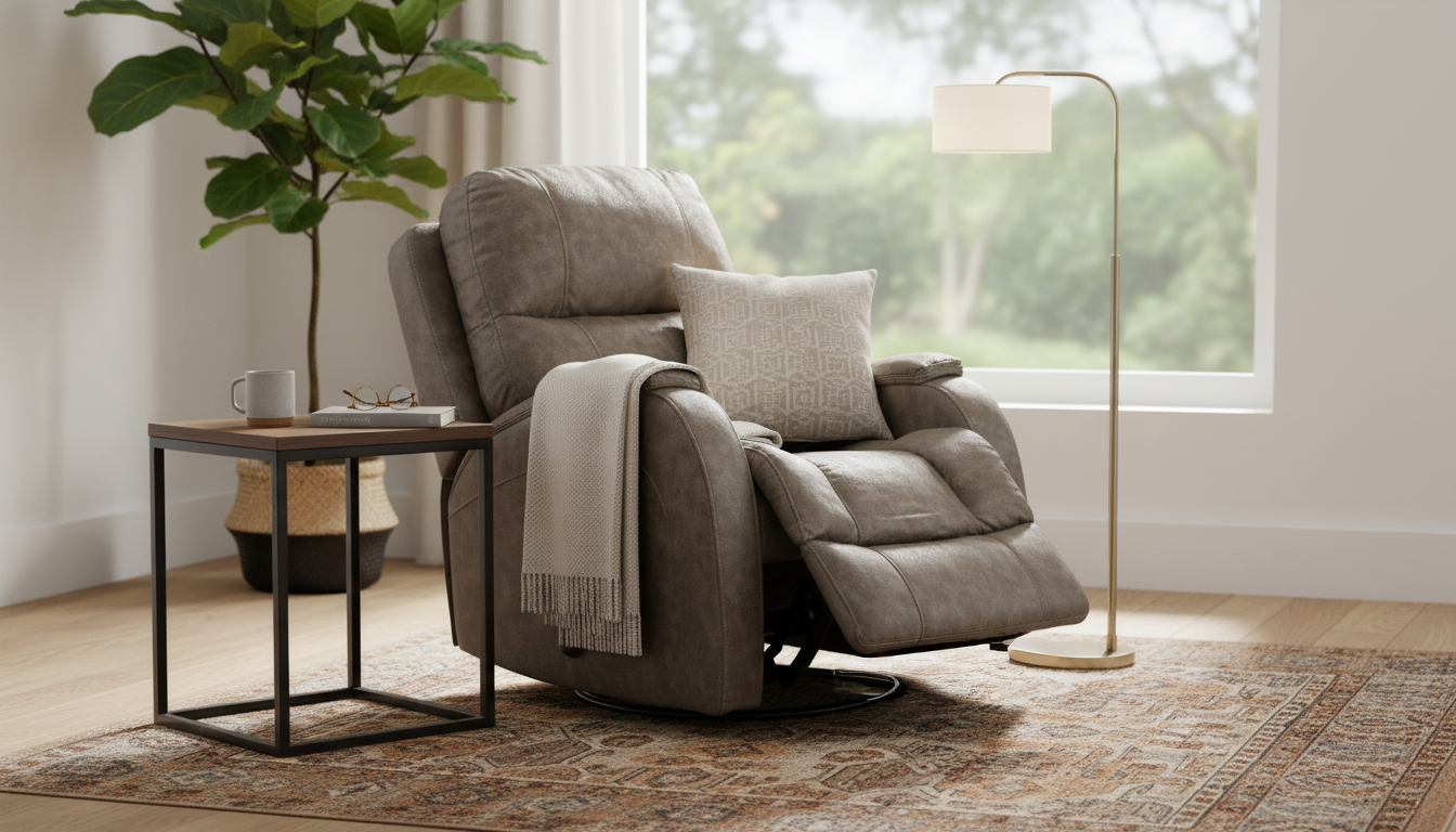 Zena Swivel Recliner Taupe